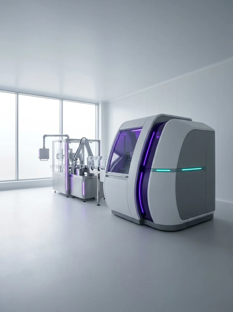 Automated tablet press on a Biocare production line